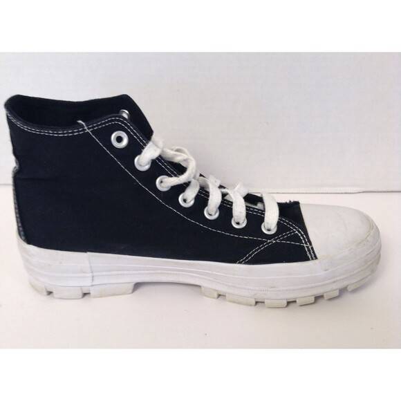 NOBO Y2K Platform Sneakers Wn 11 Black High Top Chunky Lug Sole Grunge Shoes - Picture 7 of 12